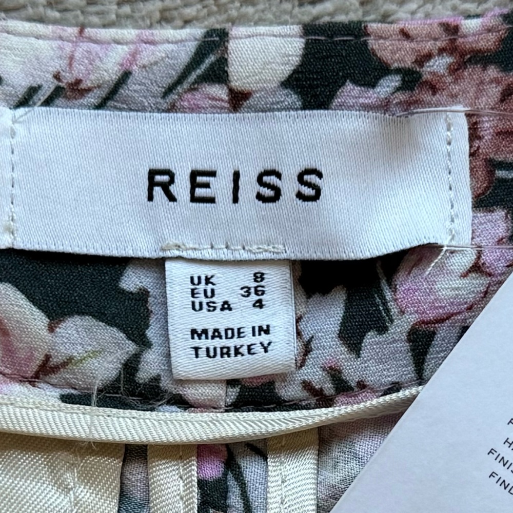 NWT REISS Serena Floral Print Wide Leg Trousers in Multicolor Size 4 - Picture 13 of 16